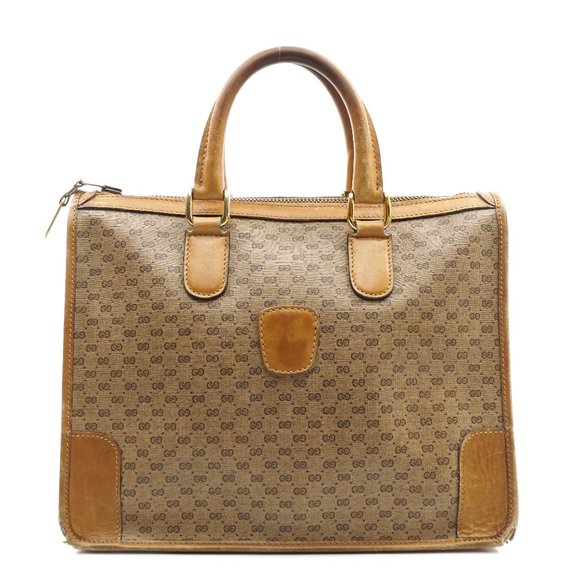 Auth Gucci Micro Gg Hand Bag Brown #15988V12 - Picture 1 of 14